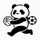 熊猫体育官方网站Logo - 一只可爱的熊猫手持足球
